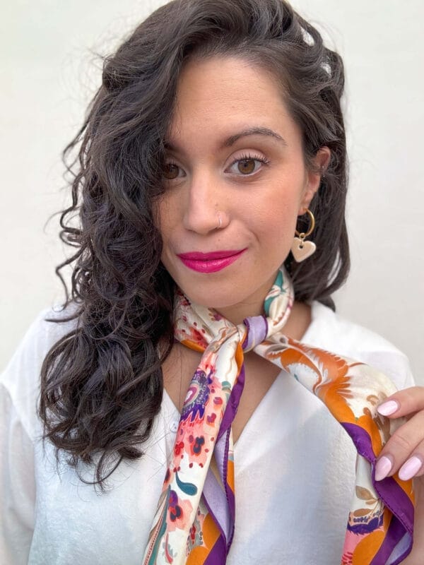 Pendientes Corazón de Milán Blanco Nácar - Imagen 2