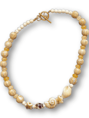 Collar Caracola Arena y Crema solar