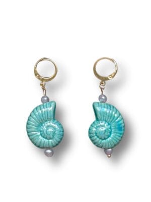 Pendientes Caracola Agua Salada