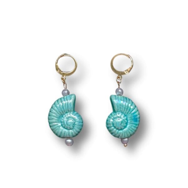 Pendientes Caracola Agua Salada