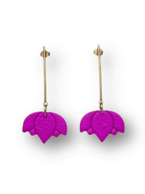 Pendientes Flor Loto Buganvilla