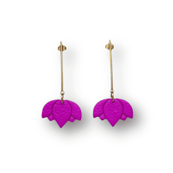Pendientes Flor Loto Buganvilla