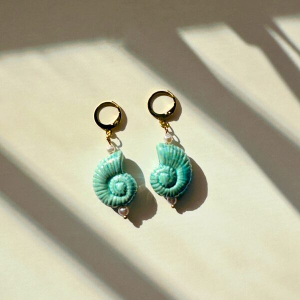 Pendientes Caracola Agua Salada - Imagen 6