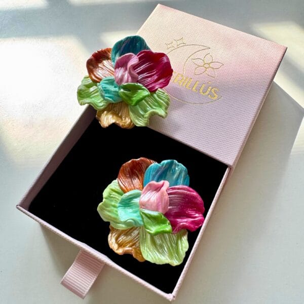 Pendientes Flor Nube Tropical - Imagen 3