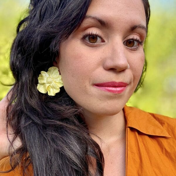 Pendientes Flor Vainilla - Imagen 4