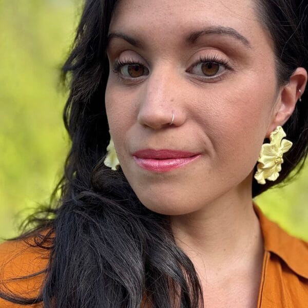 Pendientes Flor Vainilla - Imagen 6