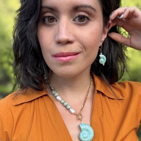 Pendientes Caracola Agua Salada - Imagen 2