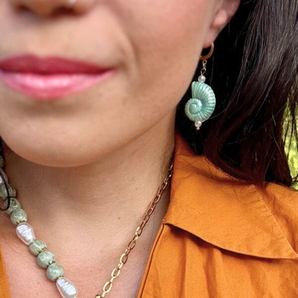 Pendientes Caracola Agua Salada - Imagen 4