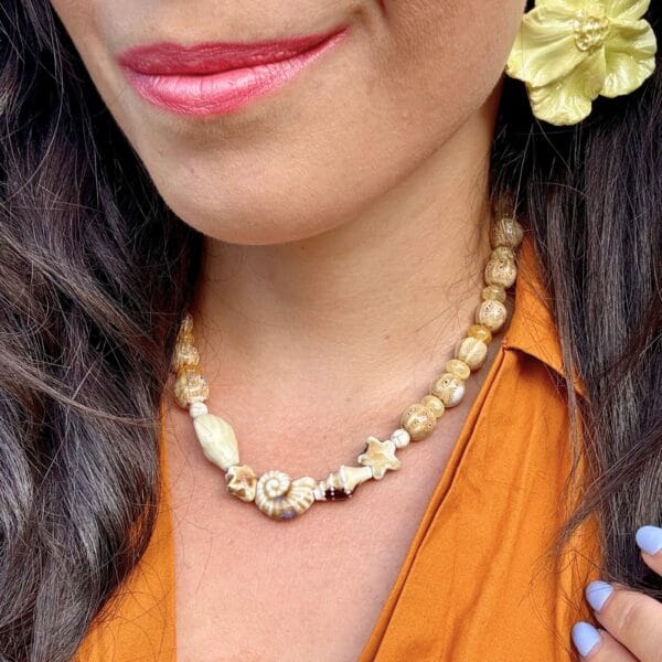 Collar Caracola Arena y Crema solar - Imagen 4