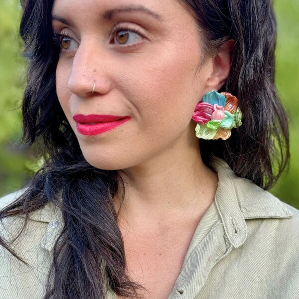Pendientes Flor Nube Tropical - Imagen 8