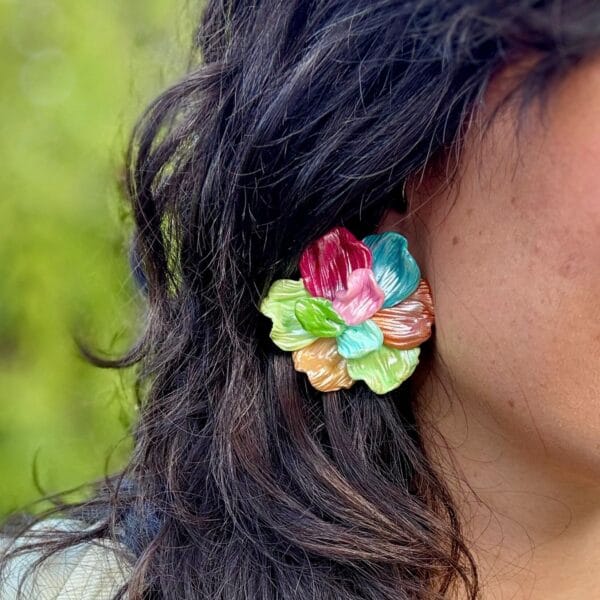 Pendientes Flor Nube Tropical - Imagen 4