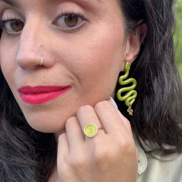 Pendientes Serpientes Lima Salvaje - Imagen 4