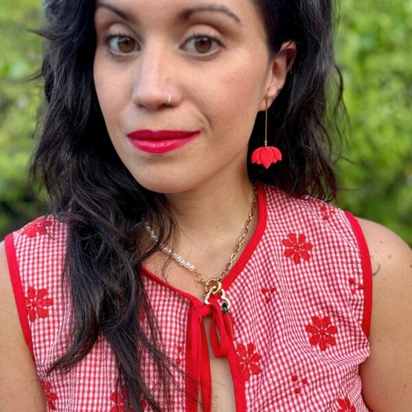 Pendientes Flor Loto Ardiente - Imagen 2