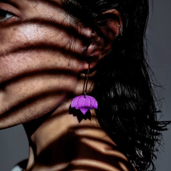 Pendientes Flor Loto Buganvilla - Imagen 8