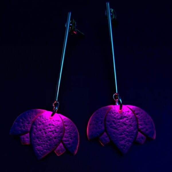 Pendientes Flor Loto Buganvilla - Imagen 7