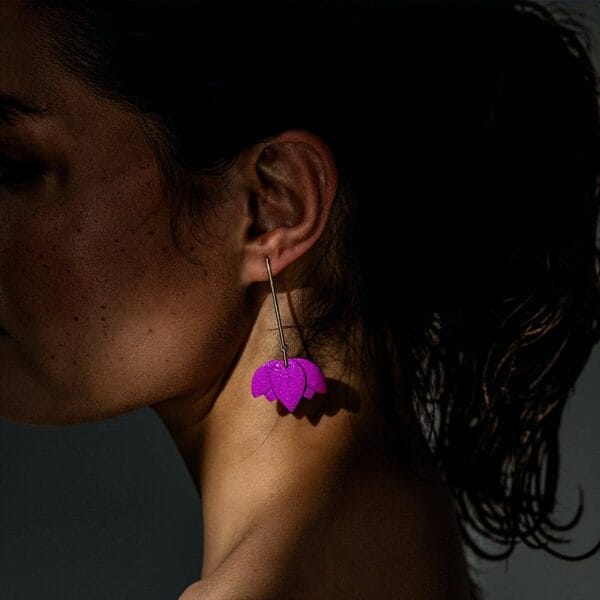 Pendientes Flor Loto Buganvilla - Imagen 9