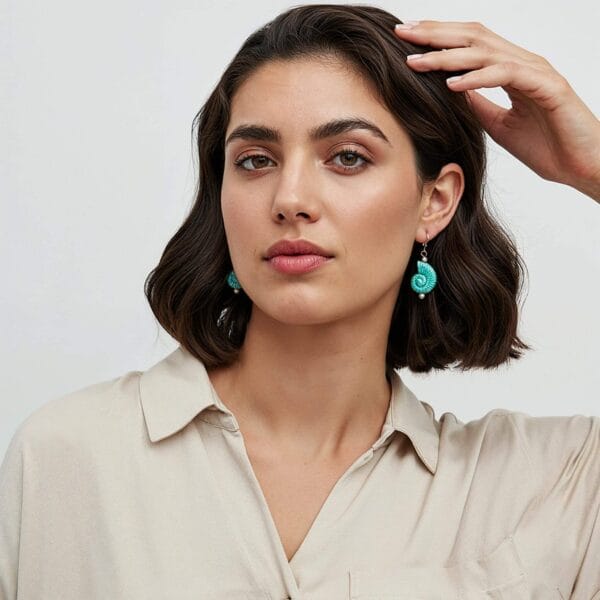 Pendientes Caracola Agua Salada - Imagen 3