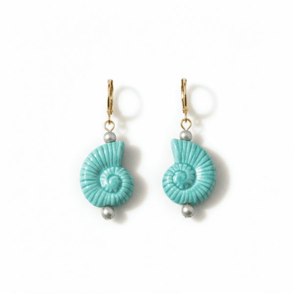 Pendientes Caracola Agua Salada - Imagen 4