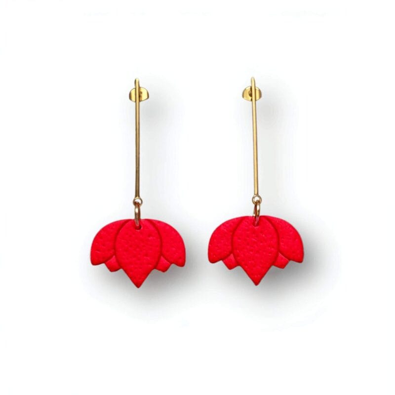 Pendientes Flor Loto Ardiente