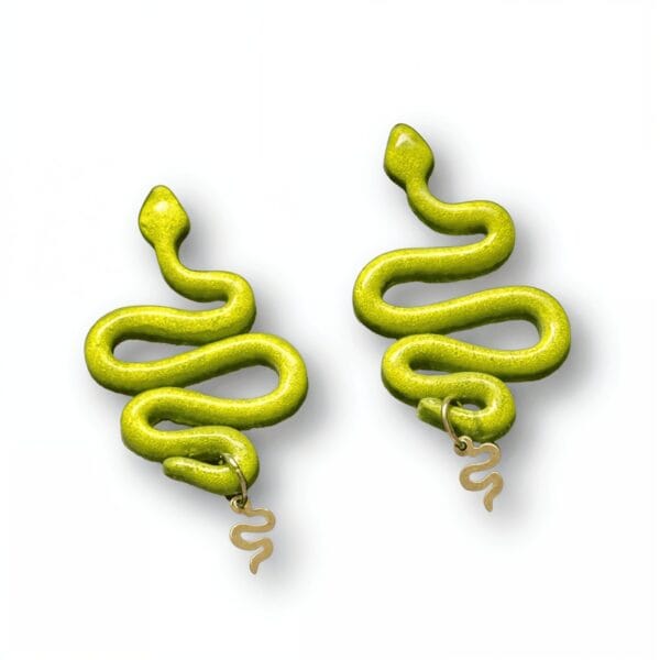 Pendientes Serpientes Lima Salvaje - Imagen 4