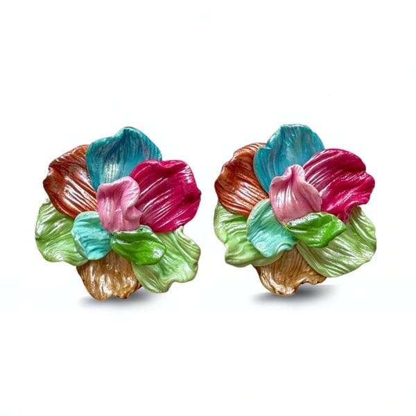 Pendientes Flor Nube Tropical