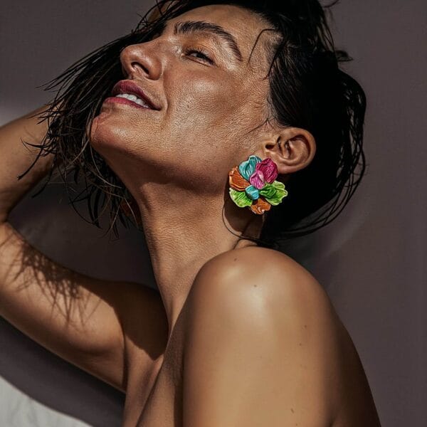 Pendientes Flor Nube Tropical - Imagen 2