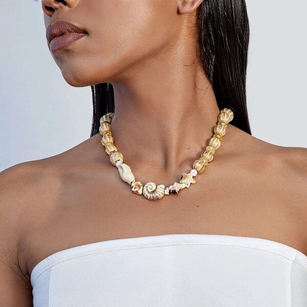 Collar Caracola Arena y Crema Solar - Imagen 2