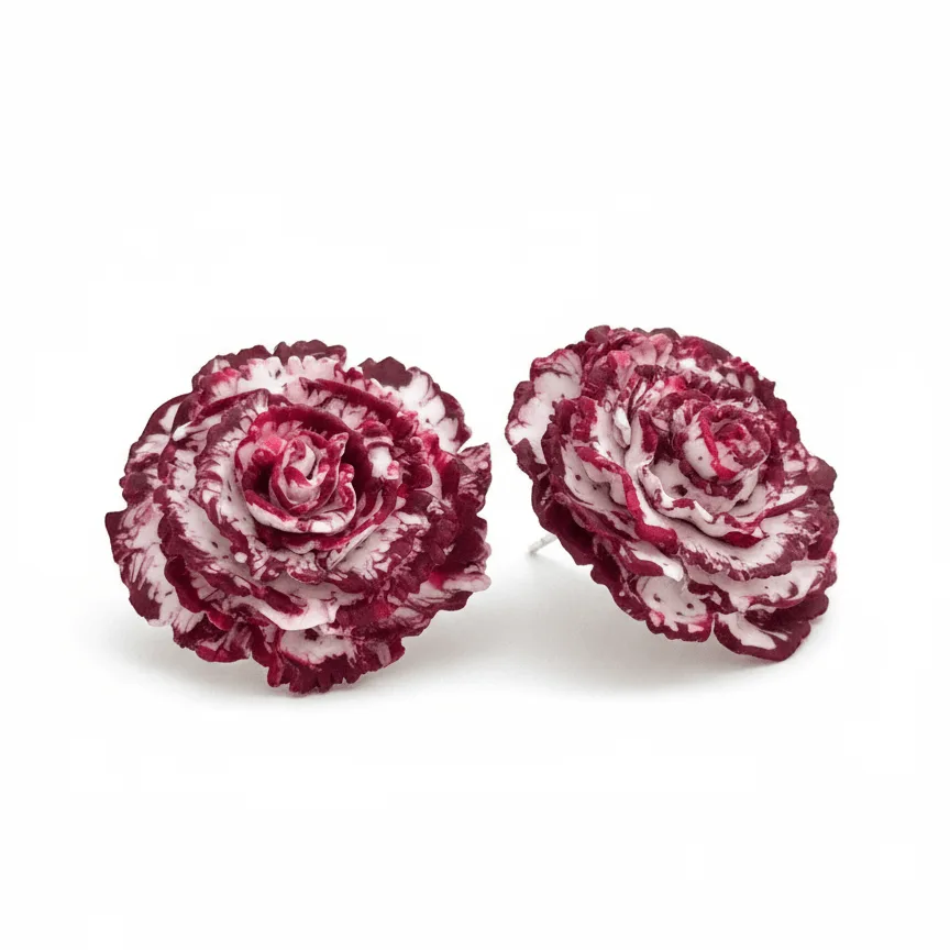 Pendientes Clavel Burdeos 4,5cm