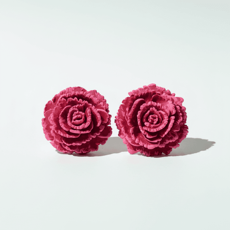 Pendientes Clavel Burdeos