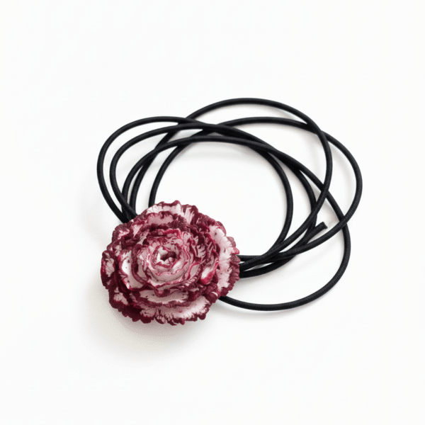 Conjunto Pendientes + Choker Clavel Blanco - Imagen 8