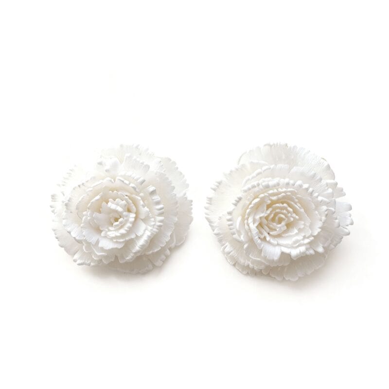 Pendientes Clavel Maxi Blanco