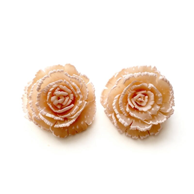 Pendientes Clavel Maxi Beige