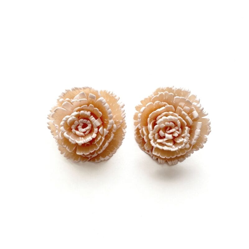 Pendientes Clavel Midi Beige