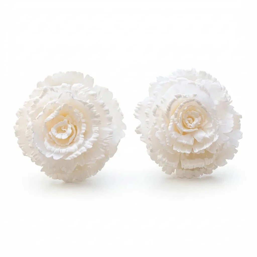 Pendientes Clavel Blanco 4,5 cm - Imagen 4